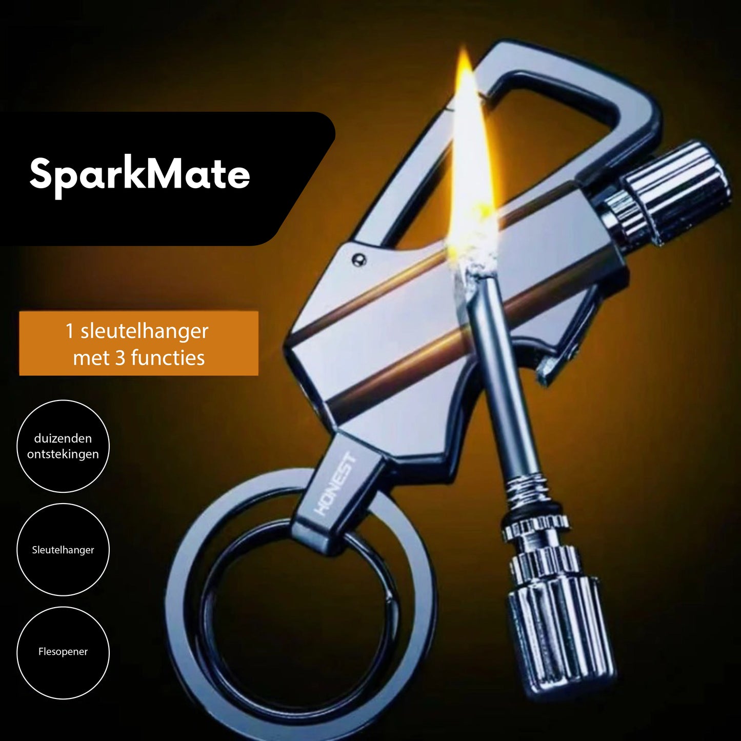 SparkMate | 3 in 1 Permanente lucifer sleutelhanger